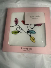 Kate Spade Lenox Christmas Tangled Lights Square Tray Gold Plated NEW