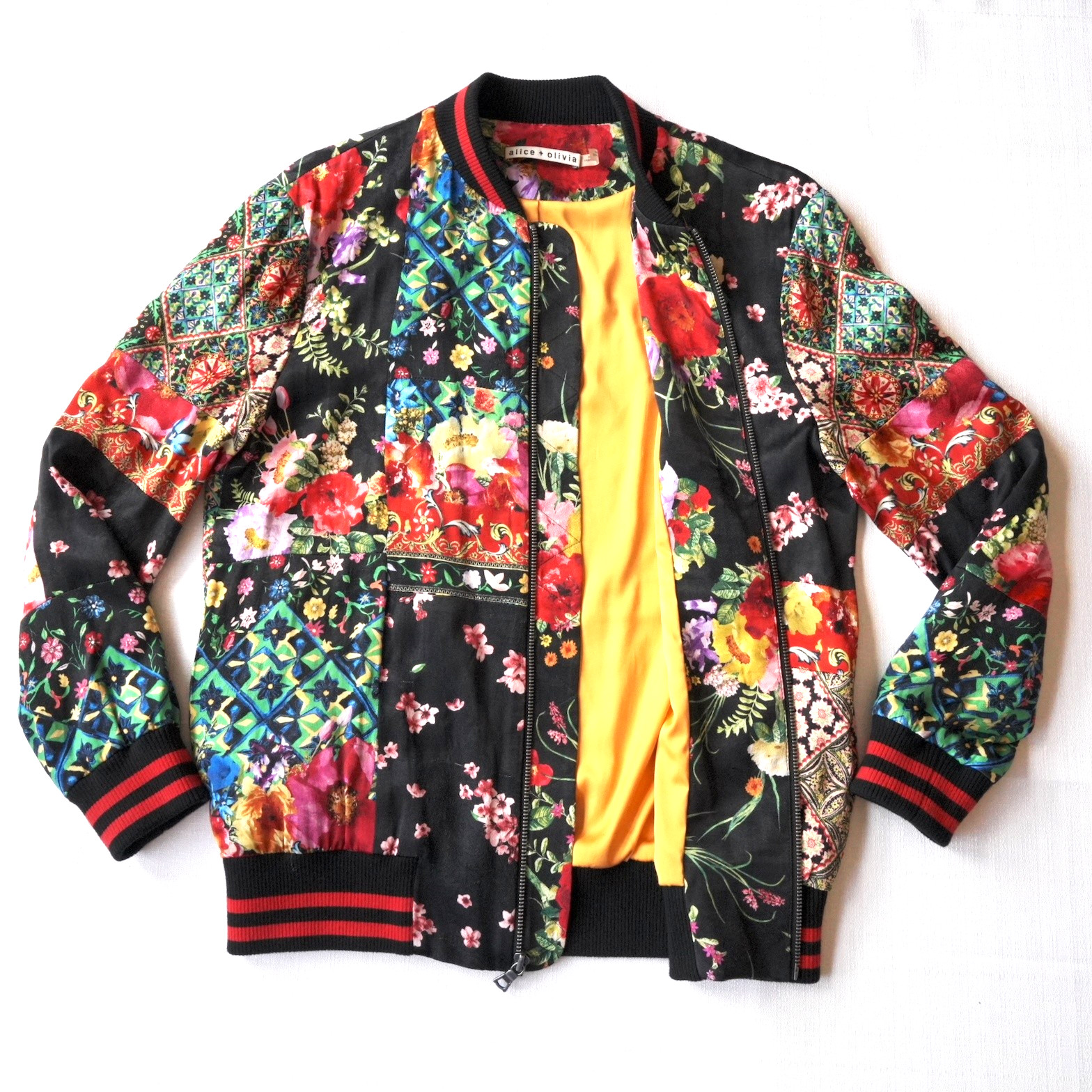 Alice + Olivia Lila Oversized Patchwork Bomber Ja… - image 9