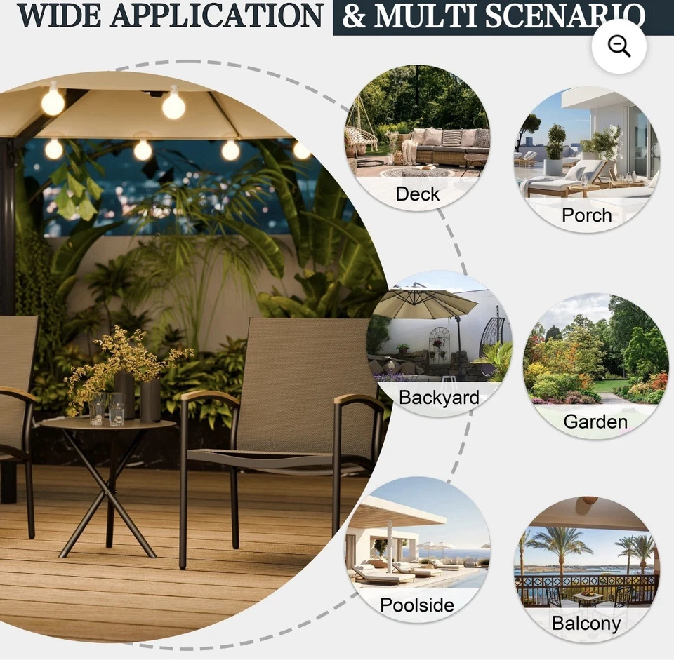 Juego de muebles de patio exterior Walsunny de 3 piezas. Foto 3 de 3