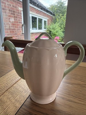 Vintage Grindley, Peach Petal, Petalware, Kaffeekanne, rosa grün Sammlerstück