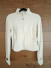 LULULEMON define cropped jacket nulu ribbed in bone radiate transparent foil 10