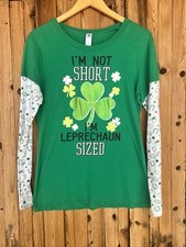 Lucky Irish Women's T-Shirt St. Patrick Day Size XL 15-17 Leprechaun Sized