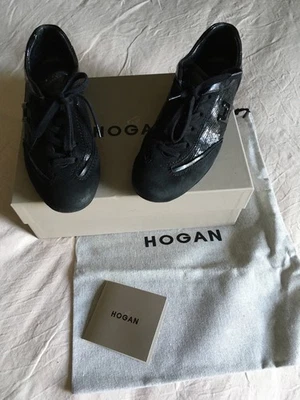 HOGAN ! Belles tennis noir vernies toutes brodées de sequins - Taille 36 -Neuves - Photo 1/4