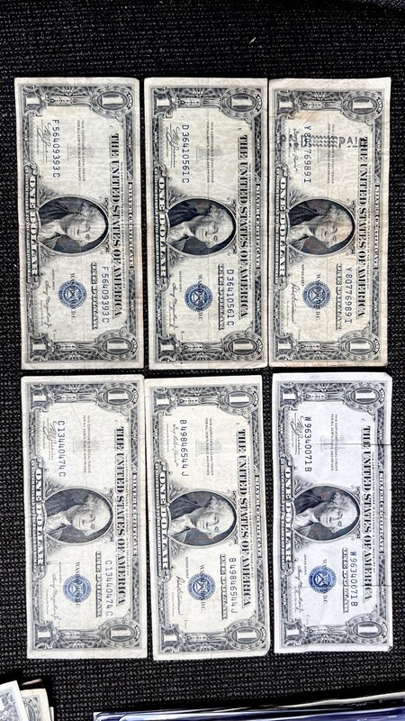 (( 6 NOTES )) 1935 $1 Silver Certificate Notes Paper Money Auction