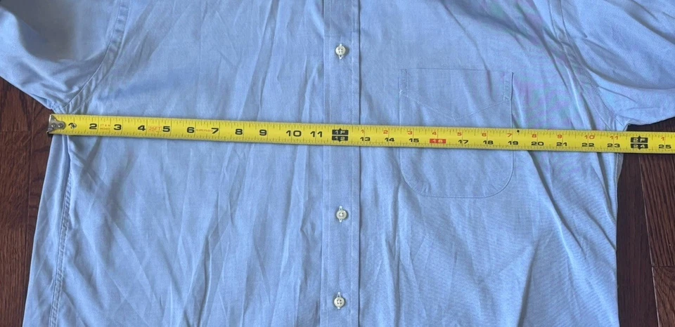 Camisa de vestir Gitman Brothers para hombre 16 33 azul 2x2 algodón Oxford TTX Pinport EE. UU. Foto 3 de 4