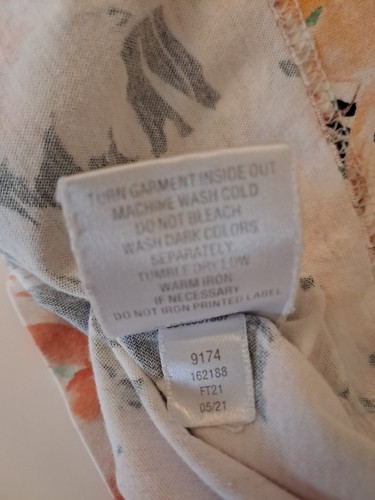 Garnet Hill Organic-Cotton Top Blouse Floral Sz XL Long Sleeve Beach Coastal Fun - Picture 10 of 10