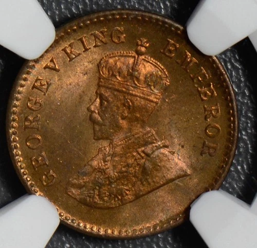 British India 1932 C 1/12 Anna NGC MS65RB calcutta mint NG0405 combine shipping