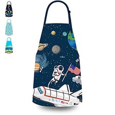 Kids Apron for Boys, Unisex Apron With Adjustable Neck strap, Kitchen Darkblue