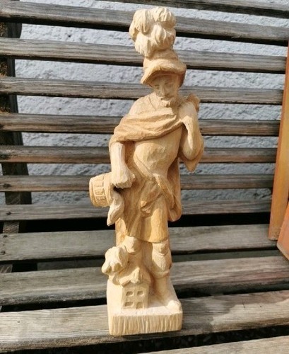 Holzfigur Heiliger Florian Schutzpatron d. Feuerwehren geschnitzt