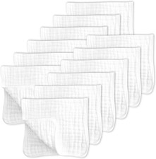 12 Pack Muslin Burp Cloths Large 100 Cotton Hand Washcloths for Baby - Baby