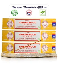 Satya Nagchampa Sandalwood Incense Sticks, Satya Bng (Bangalore) Insenses 15g...