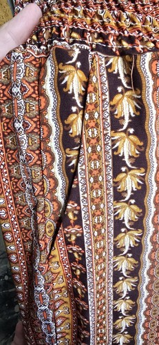 Women's SHEIN Lightweight Orange Tribal Print Summer Cuffed Trousers 1XL 18 Nwot - Picture 9 of 9