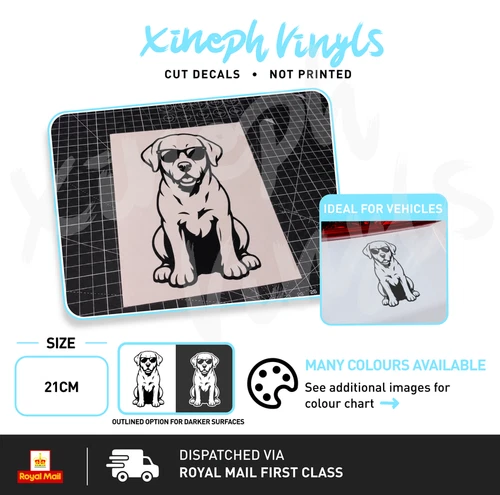 Labrador Retriever vinyl sticker decal dog cute sunglasses funny car van window