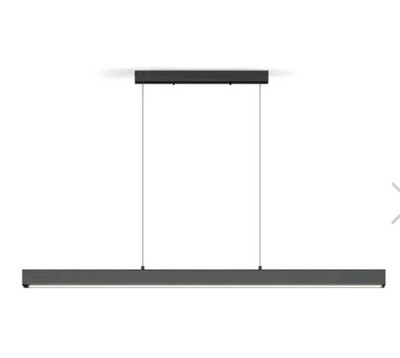 Modern Ceiling Pendant Light, Black, Linear, LED, 3000k-6000k, Dimmable, Remote