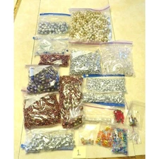 HUGE Lot Beads Jewelry Making Acrylic Mixed colors and sizes 7lbs Pearl, Silver
