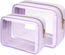 Clear Makeup Bag - TSA Approved Toiletry Bag for Carry-On  Checked Luggage, Wat