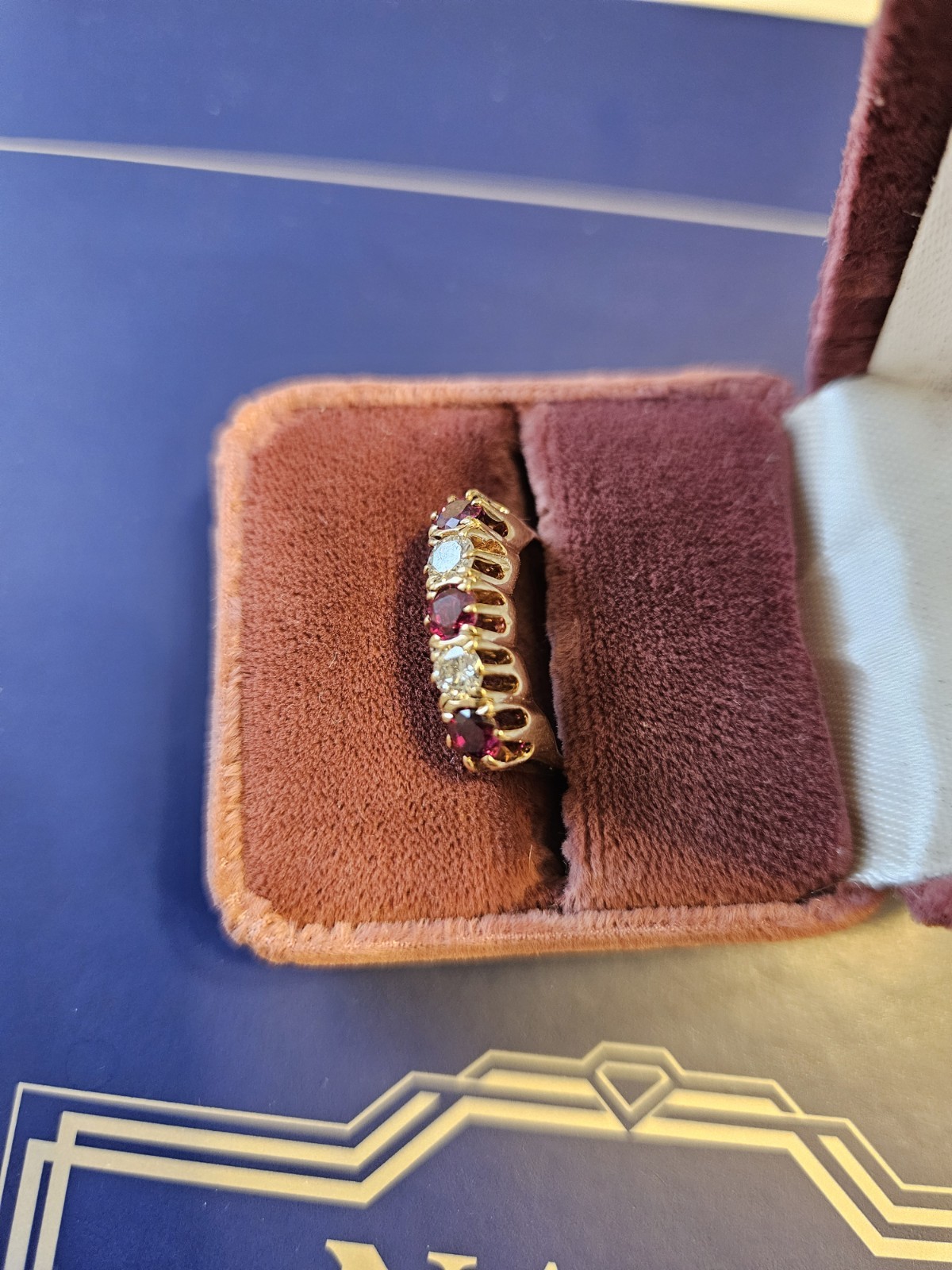 antique diamond and ruby dinner ring with apprais… - image 2