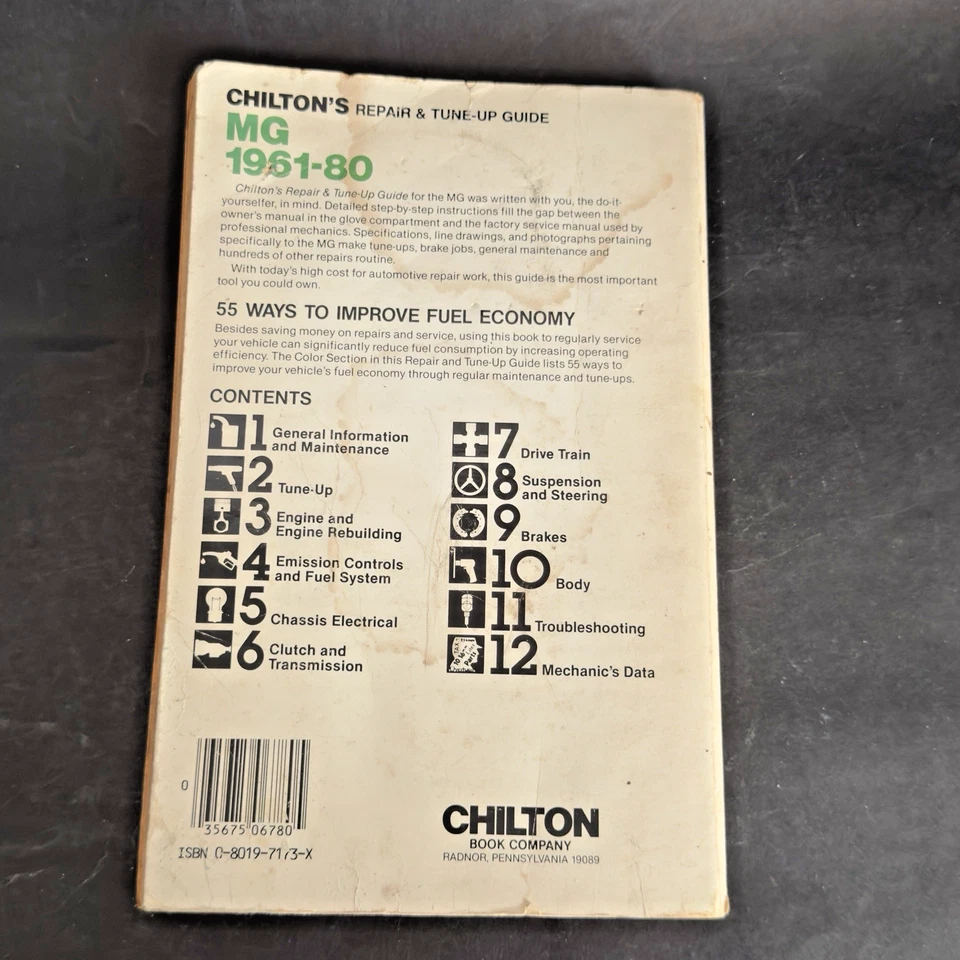 Guía de servicio Rapair manual Chilton’s guía de reparación y puesta a punto MG 1961 - 1980 Foto 4 de 4