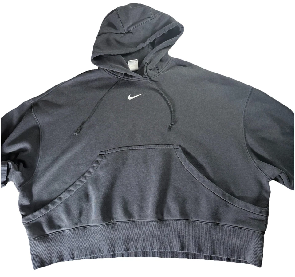 Sudadera con capucha pulóver de gran tamaño polar Nike Phoenix para mujer talla L negra DQ5858-010 Foto 2 de 4