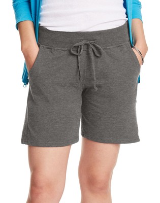 Hanes Womens Jersey Shorts w Pockets Drawstring Super Soft 100% Cotton 7'' Inseam