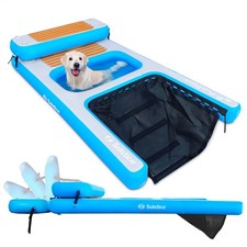 Solstice Inflatable Pup Plank Lounge Floating Ramp Dog Raft for 250 lb Pets