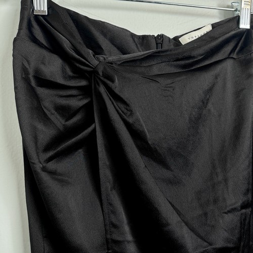 ASOS TopShop Size 6 Black Draped High Slit Maxi Wrap Skirt NEW - Picture 2 of 6