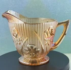 Vintage Jeanette Iris & Herringbone Carnival Glass Iridescent Marigold Creamer