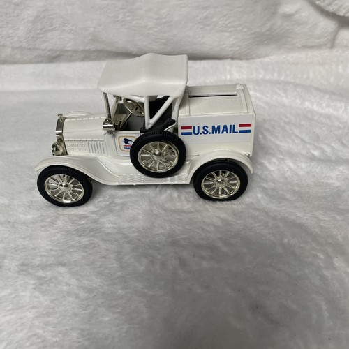 ERTL 1918 Ford Model T Runabout US Postal Mail Truck Diecast Bank With Key - Afbeelding 1 van 7