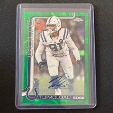 🧂YY 2025 TOPPS CHROME GREEN LAVA AUTO RC J.T. TUIMOLOAU /99