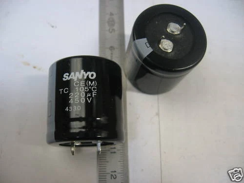 capacitor condo condensateur chimique 220µF 220uF 220MF 450V 20% Snap in Sanyo