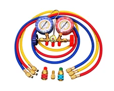R12 R22 R134a R404a Manifold Gauge Set 3" Gauge HVAC A/C  Charging 59" Long Hose
