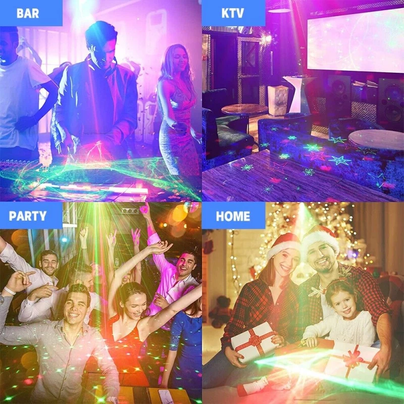 Mini Laser Projector Stage Lights LED RG Disco Lighting Xmas Party KTV DJ Light - Image 3 of 4