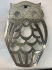 Vintage Leonard Silver Plate Owl Trivet/Wall Decor Italy Rubber Feet