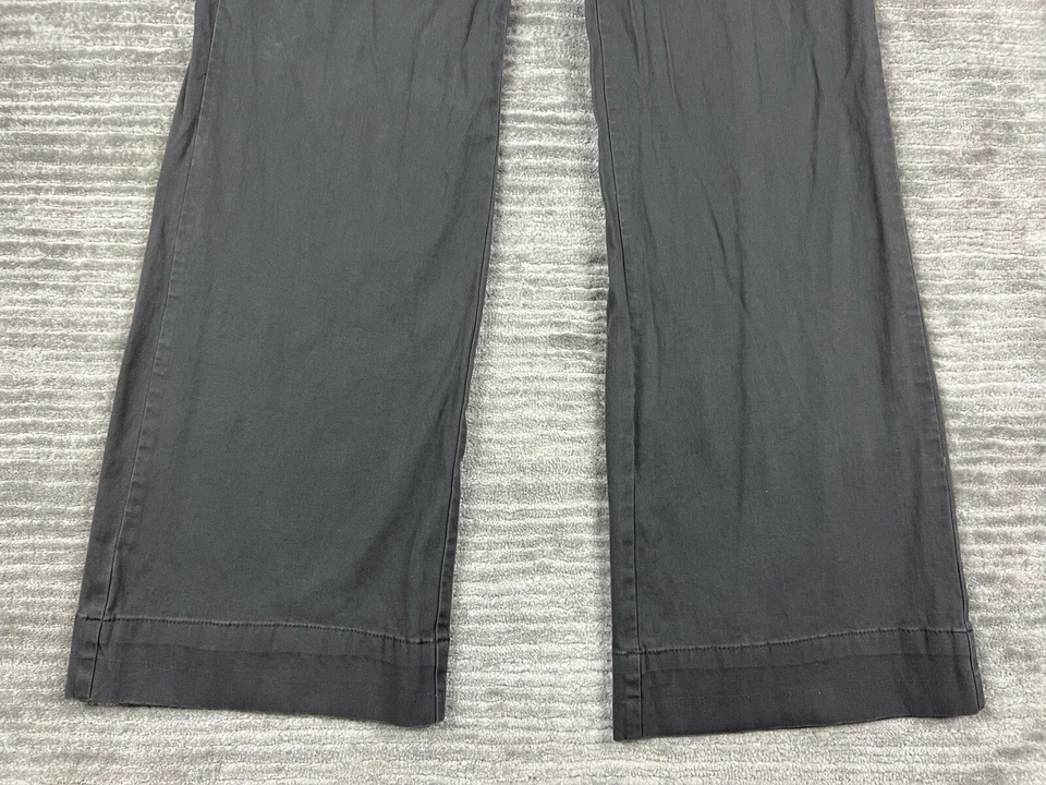 Elle Pants Womens 8 Gray Pleated Straight Cotton Blend Casual - Image 3 of 4