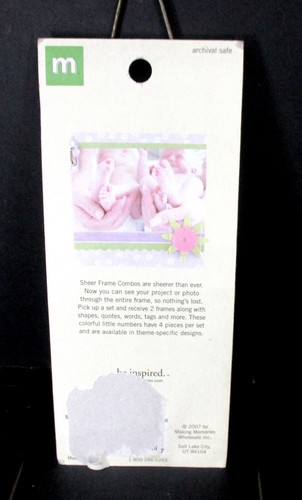 Making Memories Girl Sheer Frame Combo 4 Pieces Self Adhesive New - Imagen 2 de 2