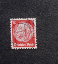 DR 1933: FM REICHSPRÄSIDENT HINDENBURG, 12 Pfg.,m.St "BUNZLAU 16.1.41"