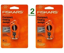 2 Scissors Fiskars Compact 4" Folding Scissors 01-005434