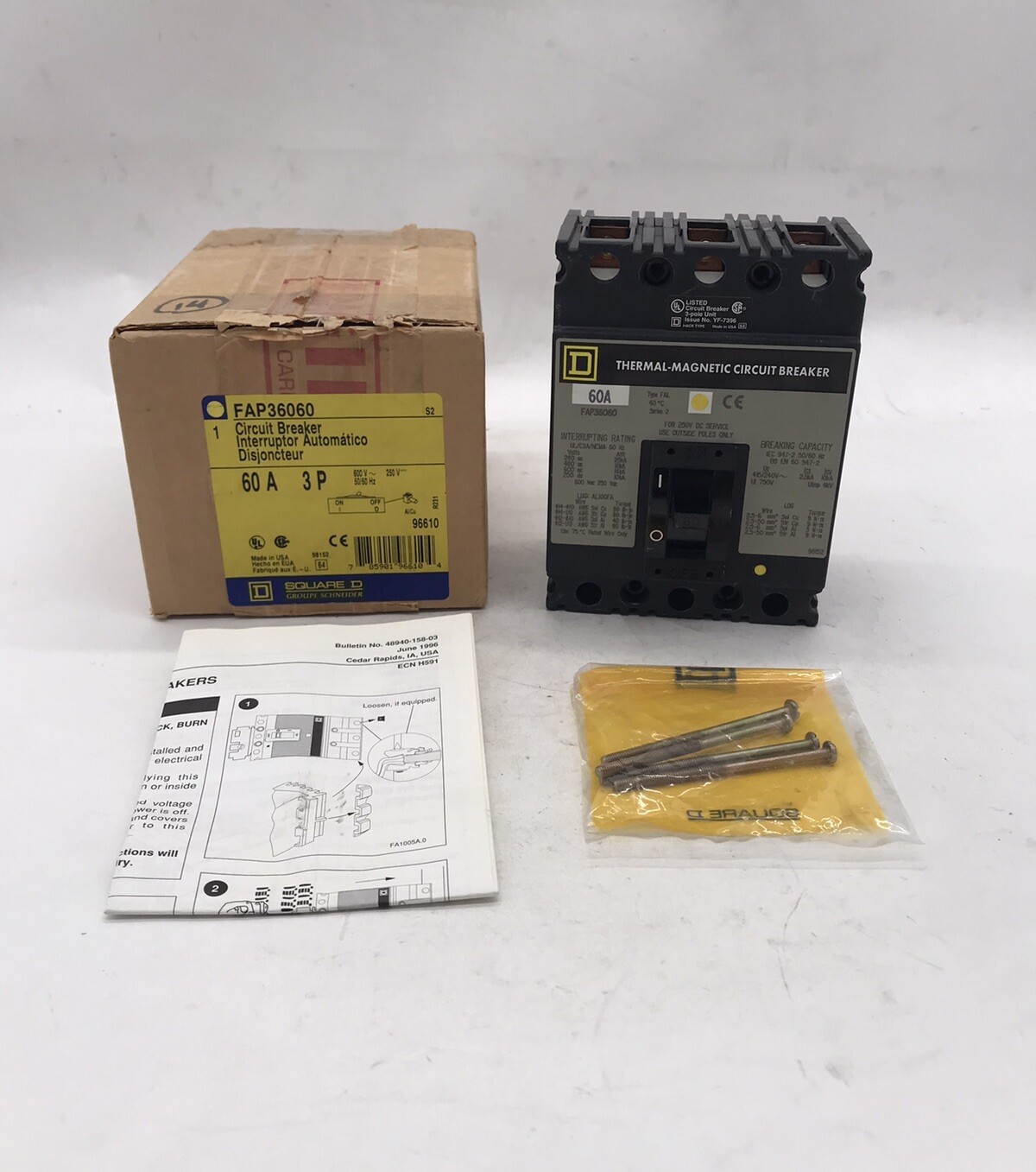 HOUSTON STOCK NEW SQUARE D FAP36060 fal36060  60 AMP 600V FREE 2 DAY AIR BUY NOW