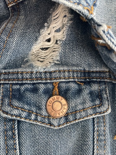 Tommy Bahama Medium Wash Children's 8 Jean Jacket Button Down Denim Distressed - Picture 4 of 11