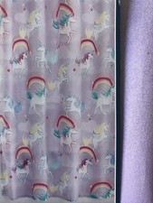 Your Zone Rainbow Unicorn Kids Fabric Shower Curtain 70  X 72  Purple FAST SHIP.