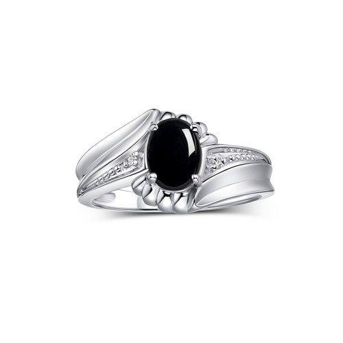 RYLOS 14K White Gold Swirl Z Ring Oval Gemstone & Diamond Accent, Sizes 5-10 - Picture 13 of 30