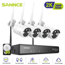 SANNCE Wireless 3MP Security Camera System Audio Recording 1TB 10CH WIFI 5MP NVR