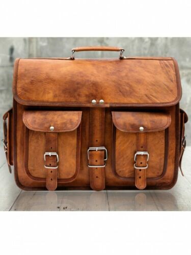 Vintage Leather Men's Messenger Satchel Shoulder Laptop Bag Briefcase Handmade
