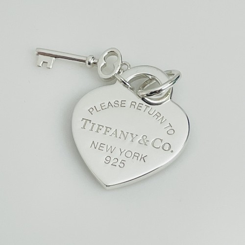 Return to Tiffany Heart Tag With Key Pendant or Charm in Sterling Silver