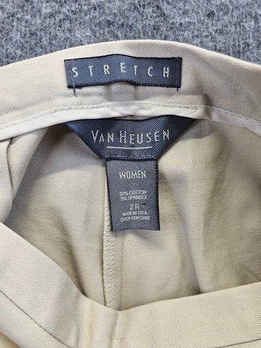 Van Heusen Pants Womens Size 2 R Beige Stretch Made in USA - Picture 4 of 9