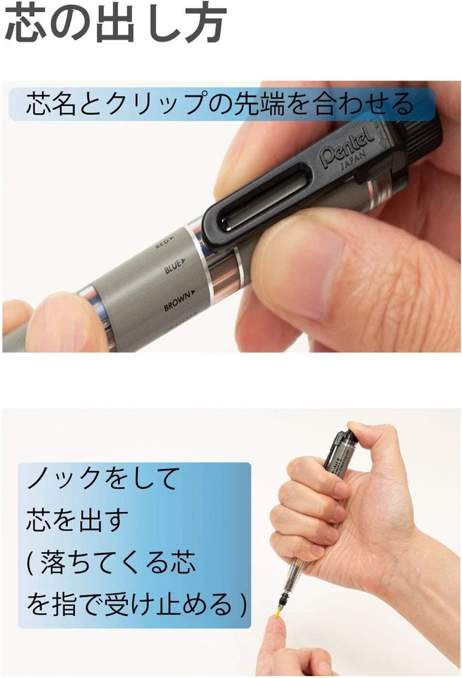 Pentel PH802ST Multi 8 Set Pencil LeadHolder and Lead Set Push-action Japan - Изображение 4 из 4