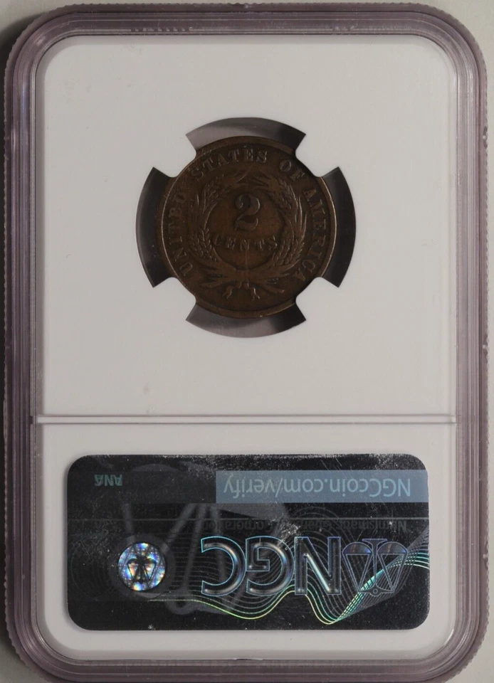 1864 Small Motto Two Cent Piece NGC F-15 - Tough! - Image 4 of 4