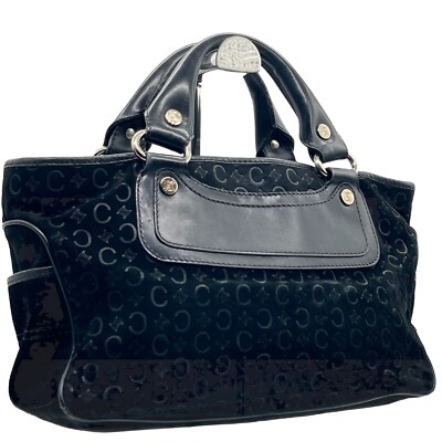 CELINE C macadam boogie bag suede black tote auth from  JAPAN