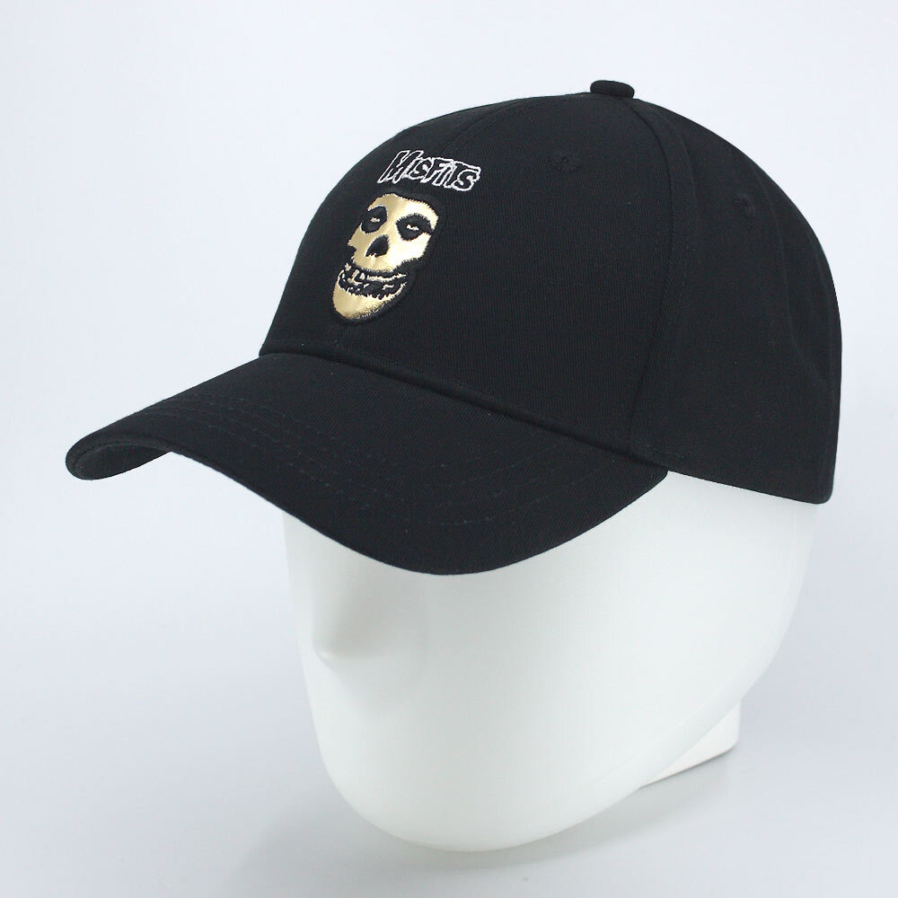 ◆BLACKBLOND◆ Vivid Original Logo Cap BlackBlack New Official Misfits Cotton Adjustable Baseball Cap Gold