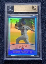 2013 Bowman Chrome Blue Sapphire Refractor Albert Pujols BGS 9.5 Gem Mint POP 7